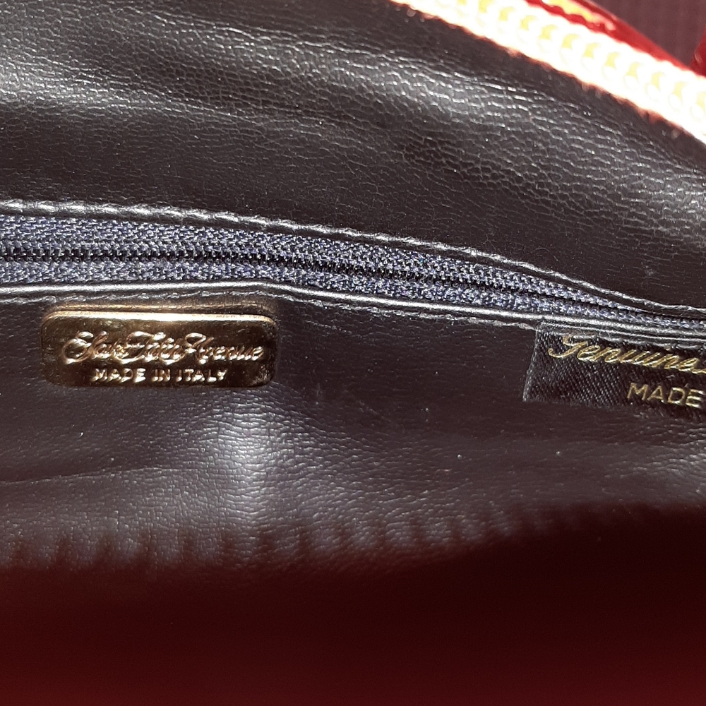 Saks Fifth Avenue, Orange Leather Small Handbag - Picture 7 of 11